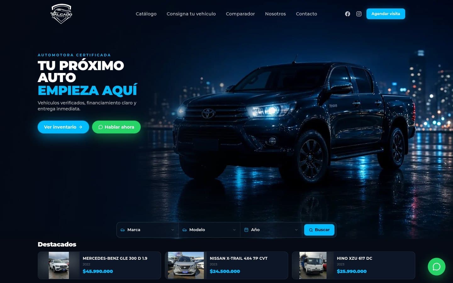 Sitio web de Salgado Automotriz desarrollado por South Software