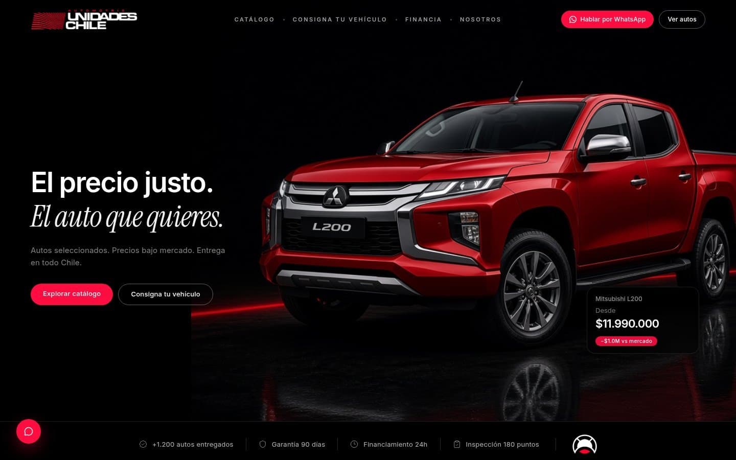 Sitio web de Unidades Chile desarrollado por South Software